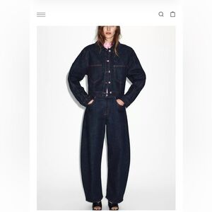 Dark Denim Jacket and Pants Set Zara